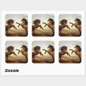 Sticker Carré Chevaux sauvages (Feuille)