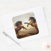 Sticker Carré Chevaux sauvages (Enveloppe)