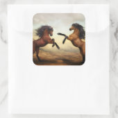 Sticker Carré Chevaux sauvages (Sac)