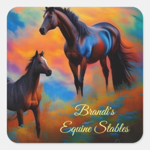 Sticker Carré Chevaux sauvages *personnalisez*