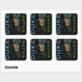 STICKER CARRÉ CHEVEUX BLEUS SATIVA (Feuille)
