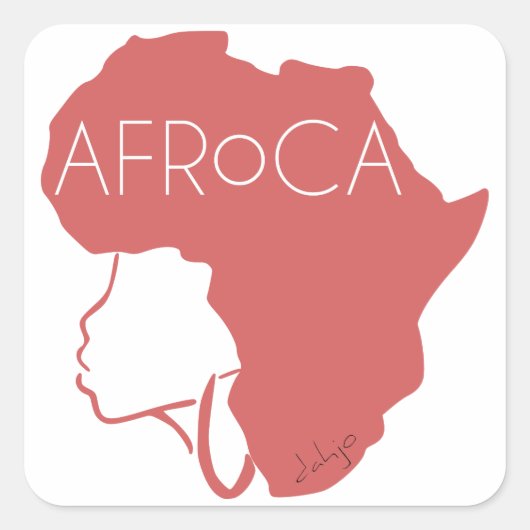 Sticker Carré Cheveux noirs naturels Afro (Devant)