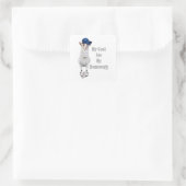 Sticker Carré Chèvre drôle Mange Mes devoirs (Sac)