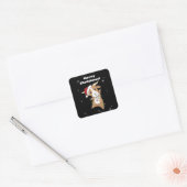 Sticker Carré Chèvre Noël Chèvres Animaux d'hiver (Enveloppe)