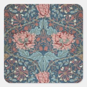 Sticker Carré Chèvrefeuille par William Morris, Art floral vinta