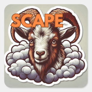 Sticker Carré ChèvreScape