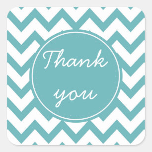 Sticker Carré Chevron blanc à la menthe Aqua