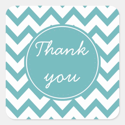 Sticker Carré Chevron blanc à la menthe Aqua (Devant)