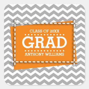 Sticker Carré Chevron Motif Graduation personnalisée