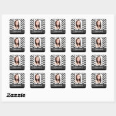Sticker Carré chevron noir et blanc (Feuille)