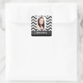 Sticker Carré chevron noir et blanc (Sac)