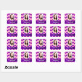 Sticker Carré chevron rose (Feuille)