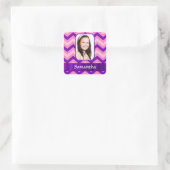 Sticker Carré chevron rose (Sac)