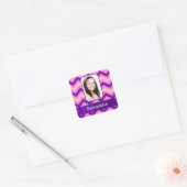 Sticker Carré chevron rose (Enveloppe)