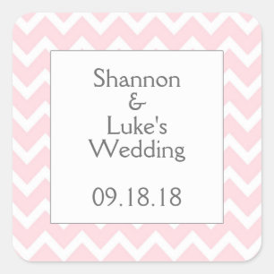Sticker Carré Chevron rose épousant la faveur nuptiale de baby