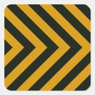 Sticker Carré Chevron Yellow Black Hazpes