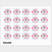 Sticker Carré Chevron Zigzag Cupcake Boulangerie Cachets (Feuille)