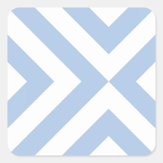 Sticker Carré Chevrons bleu clair et blanc (Devant)