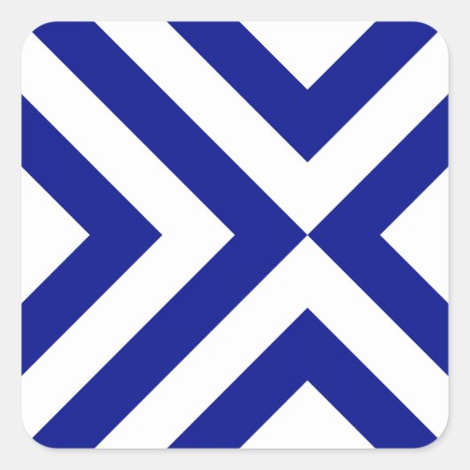 Sticker Carré Chevrons bleu et blanc (Devant)