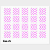 Sticker Carré Chevrons roses et blancs (Feuille)