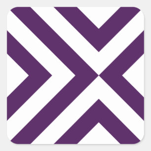 Sticker Carré Chevrons violets et blancs