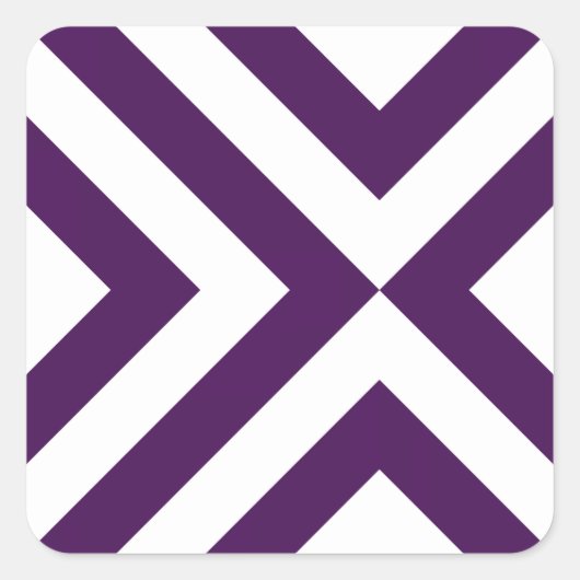 Sticker Carré Chevrons violets et blancs (Devant)