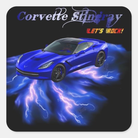 Sticker Carré Chevy : Corvette Stingray 2013 (Devant)