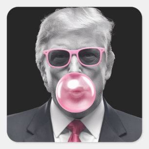 Sticker Carré Chewing-Gum Trump Donald Trump 2024 Votez pour Tru