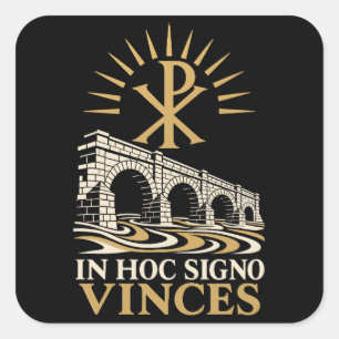 Sticker Carré Chi Rho Pont Milvien In Hoc Signo Vinces