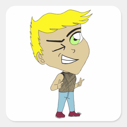 Sticker Carré chibi (Devant)