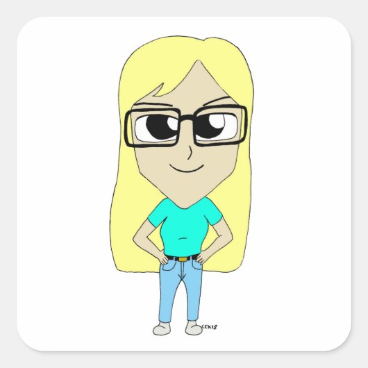 Sticker Carré chibi (Devant)