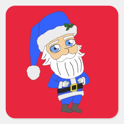 Sticker Carré Chibi Blue Suit Père Noël (Devant)