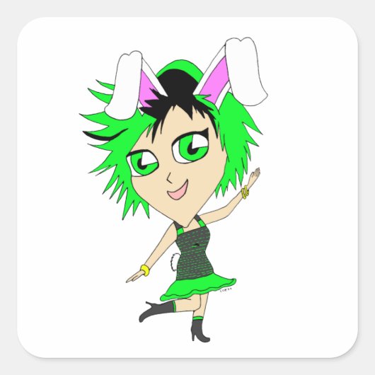 Sticker Carré chibi bunnygirl (Devant)