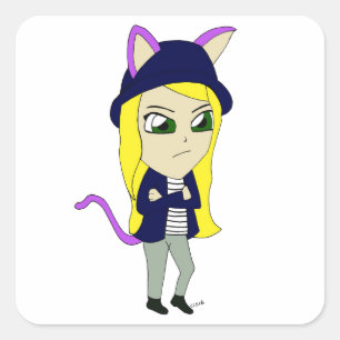 Sticker Carré chibi catgirl