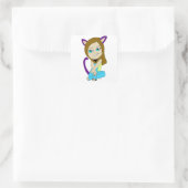 Sticker Carré chibi catgirl (Sac)