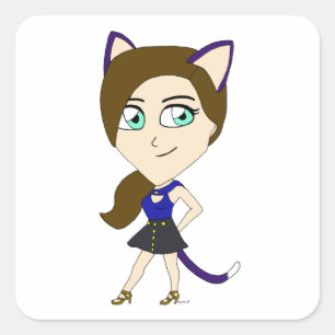 Sticker Carré chibi catgirl