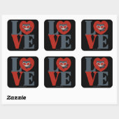 Sticker Carré Chibi Catwoman LOVE (Feuille)