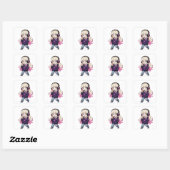 Sticker Carré Chibi Funny (Feuille)