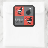 Sticker Carré Chibi Harley Quinn Checker Motif (Sac)