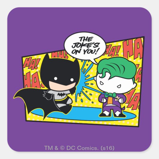 Sticker Carré Chibi Joker Pranking Chibi Batman (Devant)