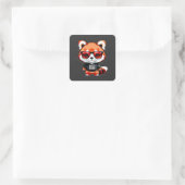 Sticker Carré Chibi Red Panda Cub (Sac)