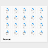 Sticker Carré chibi snowman (Feuille)