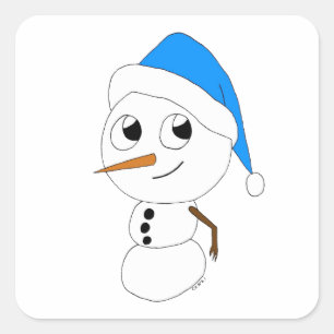 Sticker Carré chibi snowman