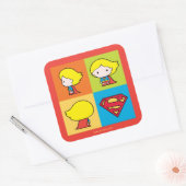 Sticker Carré Chibi Supergirl retournement de caractère (Enveloppe)