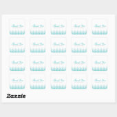 Sticker Carré Chic Aqua Ombre Chevrons (Feuille)