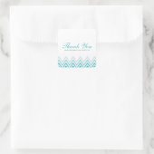 Sticker Carré Chic Aqua Ombre Chevrons (Sac)