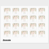Sticker Carré Chic aquarelle fleurs rousses eucalyptus or (Feuille)