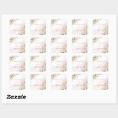 Sticker Carré Chic aquarelle fleurs rousses eucalyptus or (Feuille)