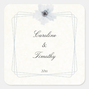 Sticker Carré Chic aquarelle géométrique Anémonique Mariage flor