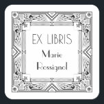 Sticker Carré Chic Art Déco Nom personnel Ex Libris Plaque d'acc<br><div class="desc">Élevez votre bibliothèque avec notre magnifique bibliothèque Art déco Ex Libris, avec un cadre élégant et une typographie moderne et élégante. Parfait pour les amateurs de livres et les collectionneurs, cet élégant cahier ajoute une touche de sophistication et de personnalisation à vos volumes chéris. Réalisée avec précision et conçue pour...</div>